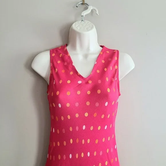 Vintage April Cornell polka dot pink dress. - Picture 2 of 7